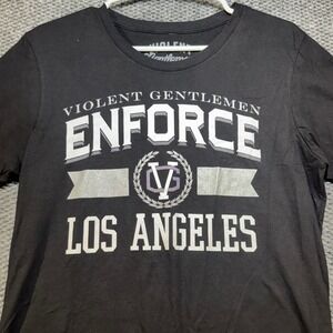 Violent Gentlemen Enforce Los Angeles Graphic Tee Black Womens Large VGHC USA